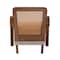 Baxton Studio Sage Modern Japandi Light Grey Fabric and Walnut Brown Finished Wood Arm Chair with Woven Rattan 242-13560-ZORO - alternate 6